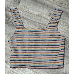 American eagle Outfitter Square neck striped cropped tank large‎